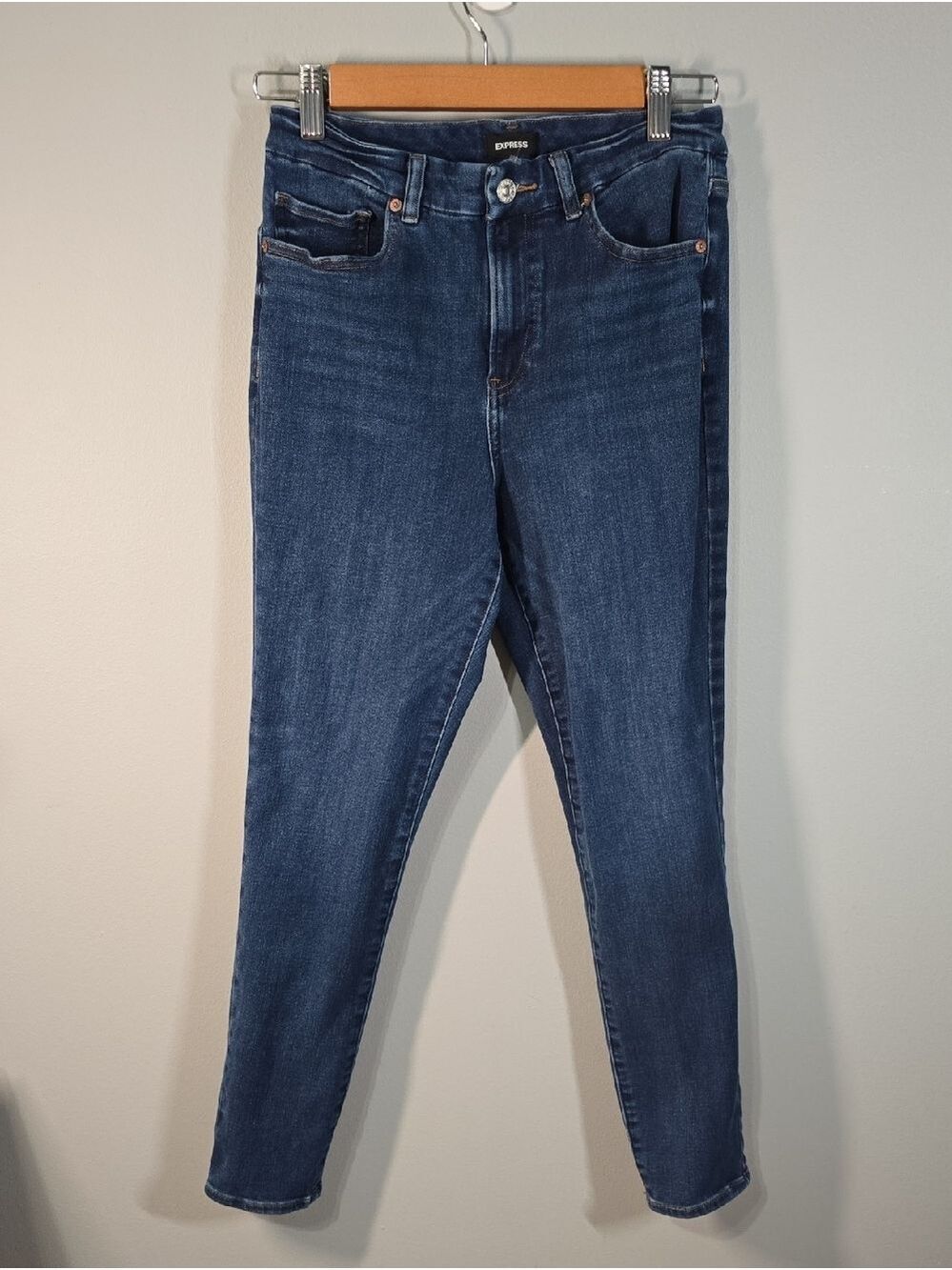 Express Jeans Women's Sz 6 Sz 8 Sz 10 Blue High Rise Skinny 4-way Hyper Stretch